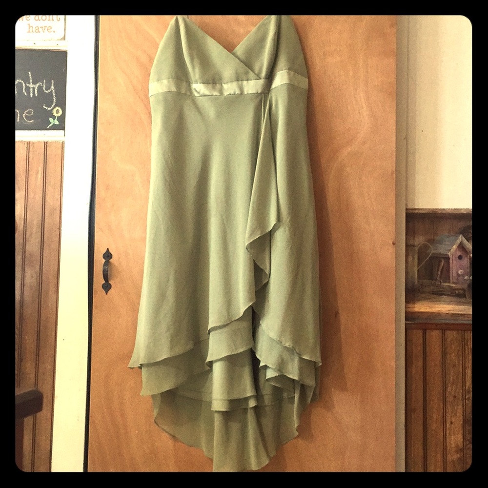 Olive spaghetti strap dress